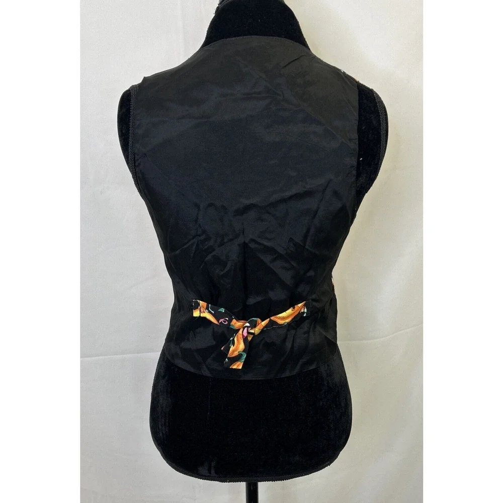 Vintage 111 Main Black Pumpkin Halloween Jack-O-Lantern Vest Size Medium Charity
